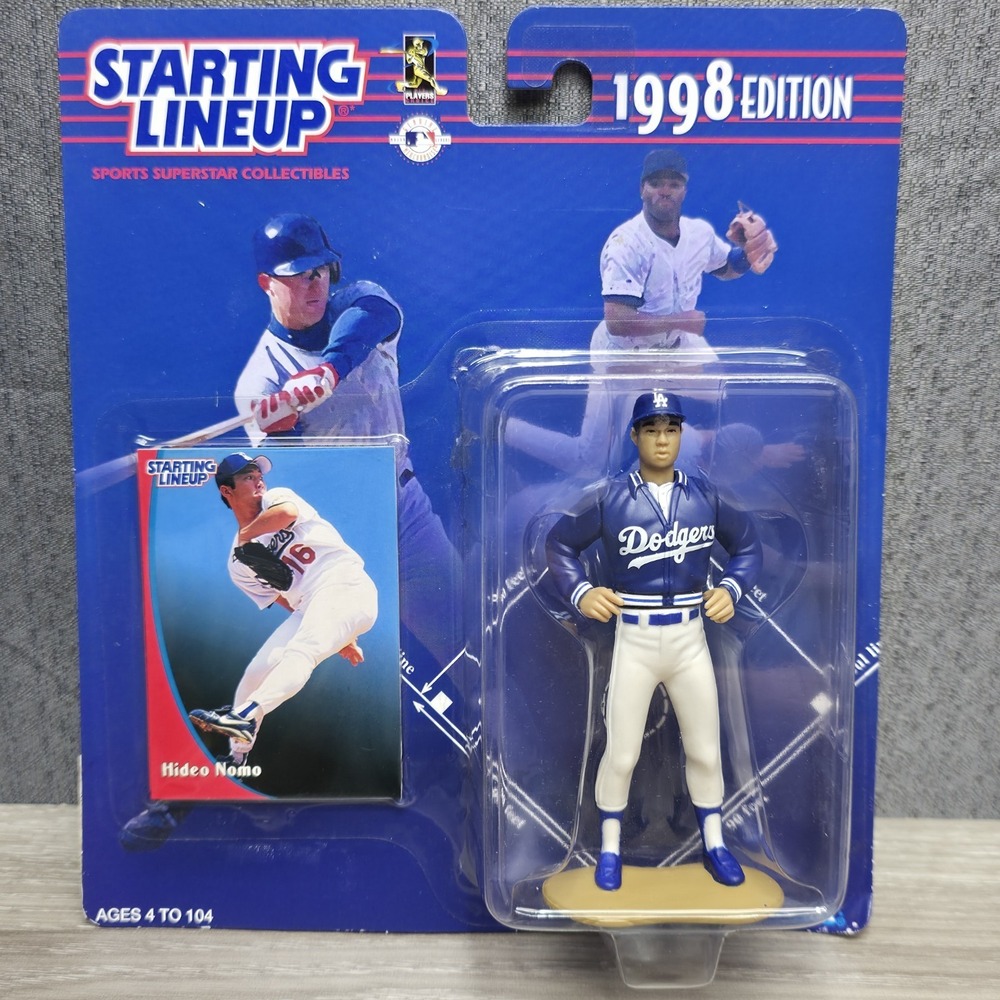 Starting Lineup 1998 Edition Hideo Nomo Dodgers Action Figure & Collector Card